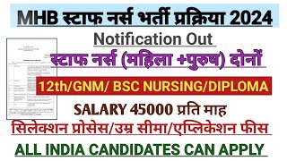 MHB STAFF NURSE VACANCY 2024 l STAFF NURSE VACANCY 2024 l NURSING VACANCY l NHM STAFF NURSE VACANCY