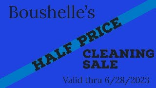 Boushelle Half-Price Cleaning Sale Advertisement