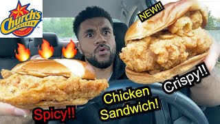 New!! Church's Chicken Sandwich Review - Spicy & Regular (Better than Popeyes??)