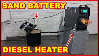 Diesel Heater Sand Battery Gas Bottle Waste Exhaust Store Heat Energy Oil Storage Off Grid Van Life