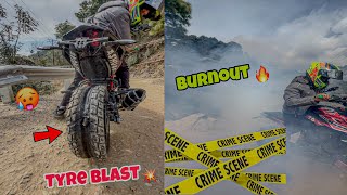 BURNOUT 🔥 || TYRE BLAST 💥 || BIG TYRE INSTALLED ❤️ || MODIFIED KTM DUKE 390 bs6 🏁 || AsHu46