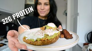 HIGH PROTEIN VEGETARIAN WHAT I EAT IN A DAY | Easy & Healthy Recipes (no protein powder needed)