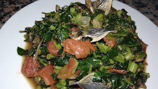 STIR FRY SWAMP CABBAGE /KANGKONG with DRIED FISH||SENS COOKING COMPILATION