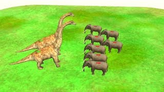 ELEPHANT Army VS BRACHIOSAUR Army - Animal Revolt Battle Simulator