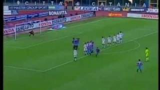 Catania footballers show Torni players naked free kick