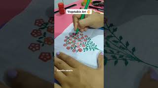 Vegetable Art//simple but awesome 😍//Block printing//easy art//easy interesting work// #viral#short