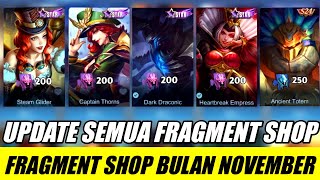 BOCORAN UPDATE RARE SKIN FRAGMENT SHOP BULAN NOVEMBER 2023 - MOBILE LEGENDS