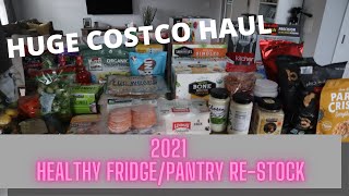 RESTOCKING THE FRIDGE AND PANTRY//COSTCO, WALMART, AND THRIVE GROCERY HAUL//FAMILY OF FOUR