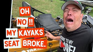 My Kayaks seat broke- Super easy $20 DIY kayak seat repair