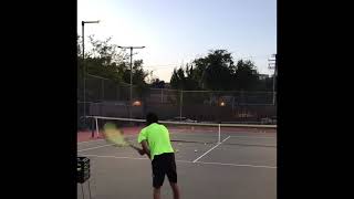 Tennis practice, age 14