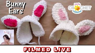 Bunny Ears 🐰 Costume Headpiece - Crochet Workshop LIVE 💗  February 26, 2024