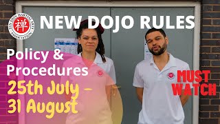 Returning back to the Dojo  - Policies & Procedures