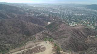 Flying over Brand Park and the Verdugo Mountains (Glendale, CA)