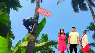 this is how to climb a coconut tree😮