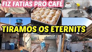 FIZ FATIAS HÚNGARAS PRO CAFÉ DA TARDE ☕ COMEÇAMOS A TIRAR OS ETERNITS//CONCRENTAMOS #vlog