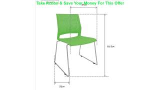 Slide Ergonomic Green Office Chairs High Quality Plastic Seat Staff Chair Middle Back Chair for Caf