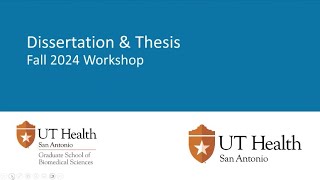 Fall 2024 Dissertation & Thesis Workshop