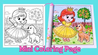 Little Princess & Puppy | Cute Coloring Page | Coloring Fun For Kids  #coloringforkids  #coloringfun