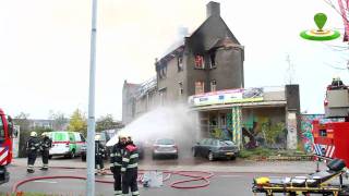 Eindhoven: Grote brand in voormalig Tapijtcentrum Nederland Kanaaldijk Zuid