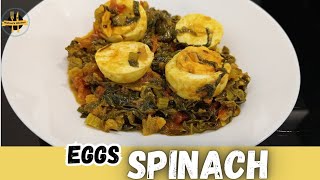 Egg Spinach Masala Recipe | Saag Anda Curry @Nishooskitchen