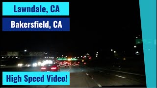 Lawndale, CA to Bakersfield, CA - High Speed Driving Video Time Lapse