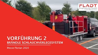 Vorführung 2 des Brändle Schlauchverlegesystems auf der Messe Florian 2020.