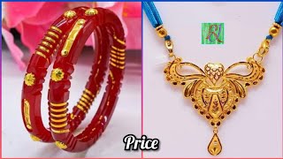 gold pola badhano design / gold pendant and noya badhano design