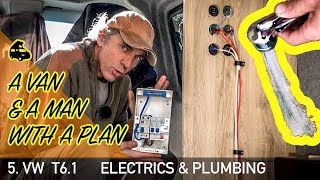 5. VW T6.1 Campervan elecrtrics and plumbing in a shower