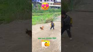 Boxing heavy weights between chicken vs boy #funny #memes #tiktok #shortvideo #comedy #humor #pets