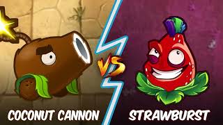 Coconut Cannon Vs Strawburst - Who Will Win?  - PvZ 2 Plant Vs Plant