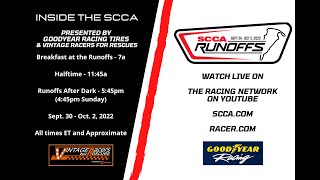 Inside the SCCA Live - Halftime at the Runoffs - Day 2 - Saturday, October 1, 2022