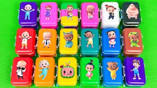 Looking For Pinkfong, Cocomelon, Boss Baby with Mini Suitcases CLAY ! Satisfying ASMR Videos