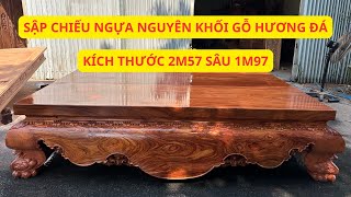 Sập Chiếu Ngựa Nguyên Khối Gỗ Hương Đá Kích Thước 2M57X1M97