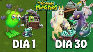 JOGUEI MY SINGING MONSTERS DO ZERO POR 30 DIAS E FOI ASSIM QUE MINHAS ILHAS FICARAM!