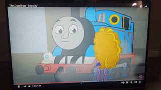 Thomas the tank engine attacks Adagio and terrorizes Aria and Sonata