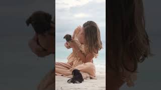 Funny time with cute puppies 😍 at the beach