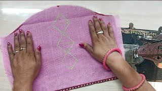 blouse sleeve design cutting and stitching. ब्लाउज बाजू डिजाइन कट वाली।