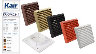 Kair Louvred Grille External Wall Ducting Air Vent with Round Spigot