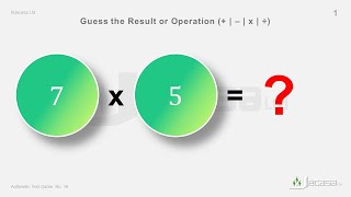 Arithmetic Test Game No. 16 | Fun with Arithmetic | (7)x(5) | (5)+(35) | (35)–(40) | (40)÷(-5)