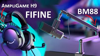 🔥ИГРОВАЯ ГАРНИТУРА - FIFINE AmpliGame H9 - 7.1 🎤  FIFINE BM88 - НИЗКОПРОФИЛЬНАЯ СТОЙКА ДЛЯ МИКРОФОНА