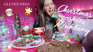 CHRISTMAS COOKIES Mukbang | GLUTEN FREE | HOT NUTELLA chocolate | Bonhomme en pain d'épices