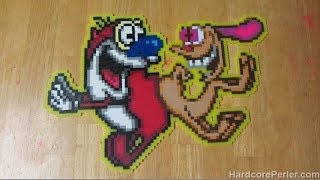 How to make Perler bead art tutorial: Ren and Stimpy