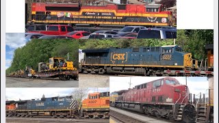 Kansas City Southern 4009, CP, BCOL, MOW train, CSX and S&HC at Vancouver/Felida, WA