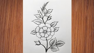 Flower Drawing | Easy Drawing |Embroidery Floral Design | Simple Drawing | Flower Design Drawing