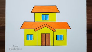 House Drawing / Ghar Drawing / My Home Art / Step By Step / Easy Drawing / Drawing