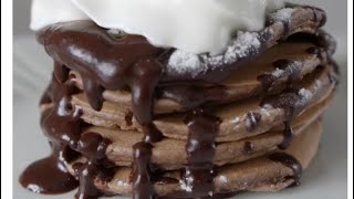 5 minutes chocolate pancakes recipe fluffy and super yummy - how to make perfect chocolate pancakes