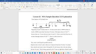 Actuarial SOA Exam FM Prep Lesson 43: SOA Sample Question 233 Solution