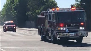 Sacramento Metro Fire District Engine 110 & Battalion Chief 7 Responding Code 3