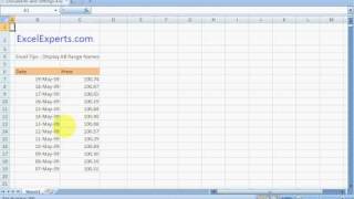 ExcelExperts.com - Excel Tutorial - Display All Range Names