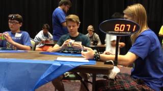 Knut solving the cube in 13 seconds at the Ft. Wayne competition